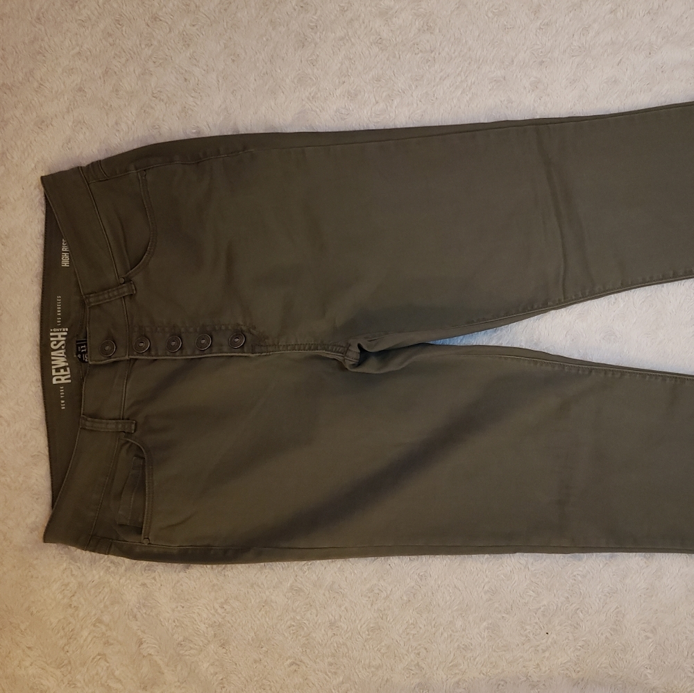 Rewash olive button fly skinny jeans